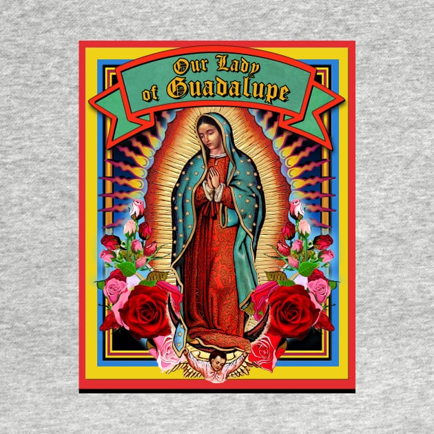 Guadalupe Virgin Mary Milagro Holy Card by Cabezon